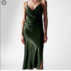 NWT Zara Draped MIDI Slip Dress
